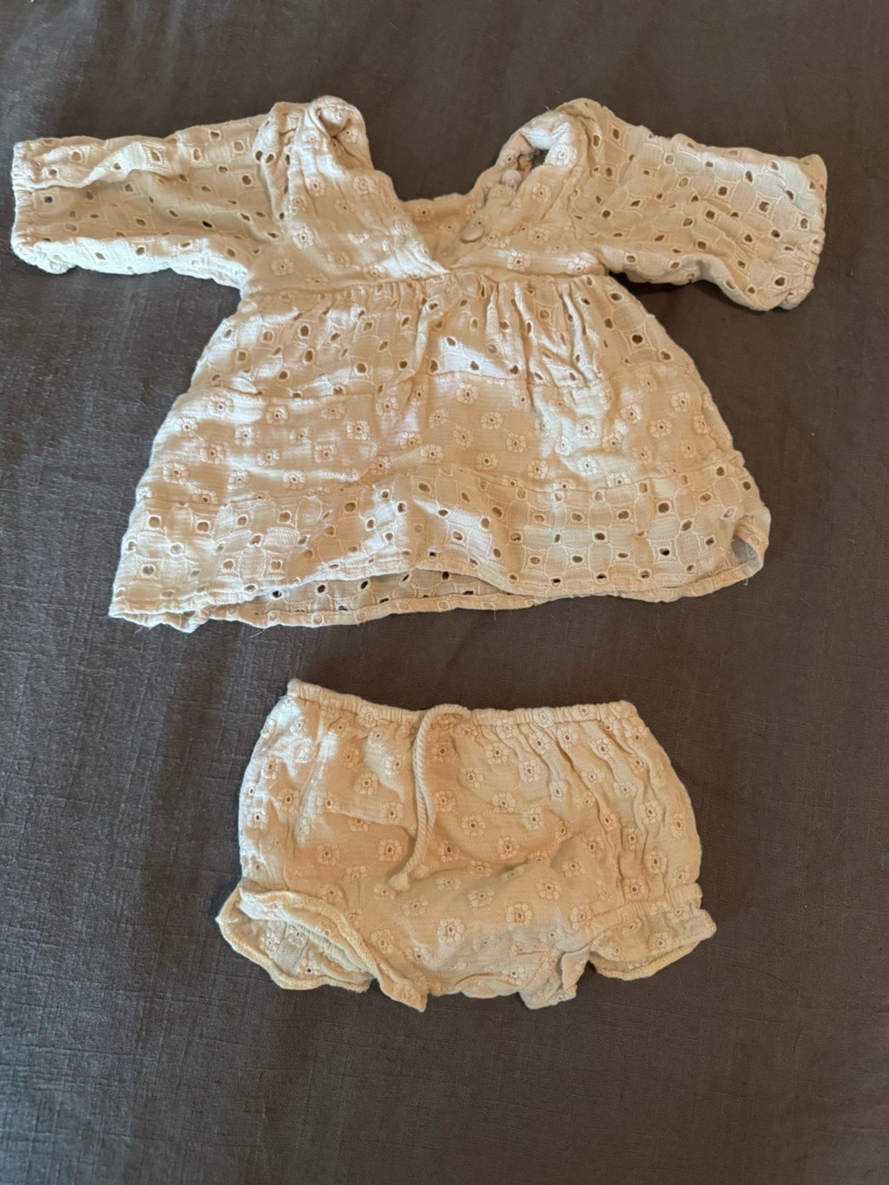 Rylee + Cru Cream Eyelet Diaper Cover Set